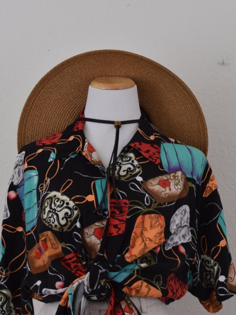 Imperfect Vintage 90s Rayon Button-up Blouse by Kathryn Beene | size 18/20